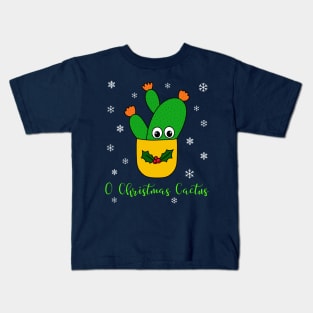 O Christmas Cactus - Opuntia Microdasys Cactus In Christmas Holly Pot Kids T-Shirt